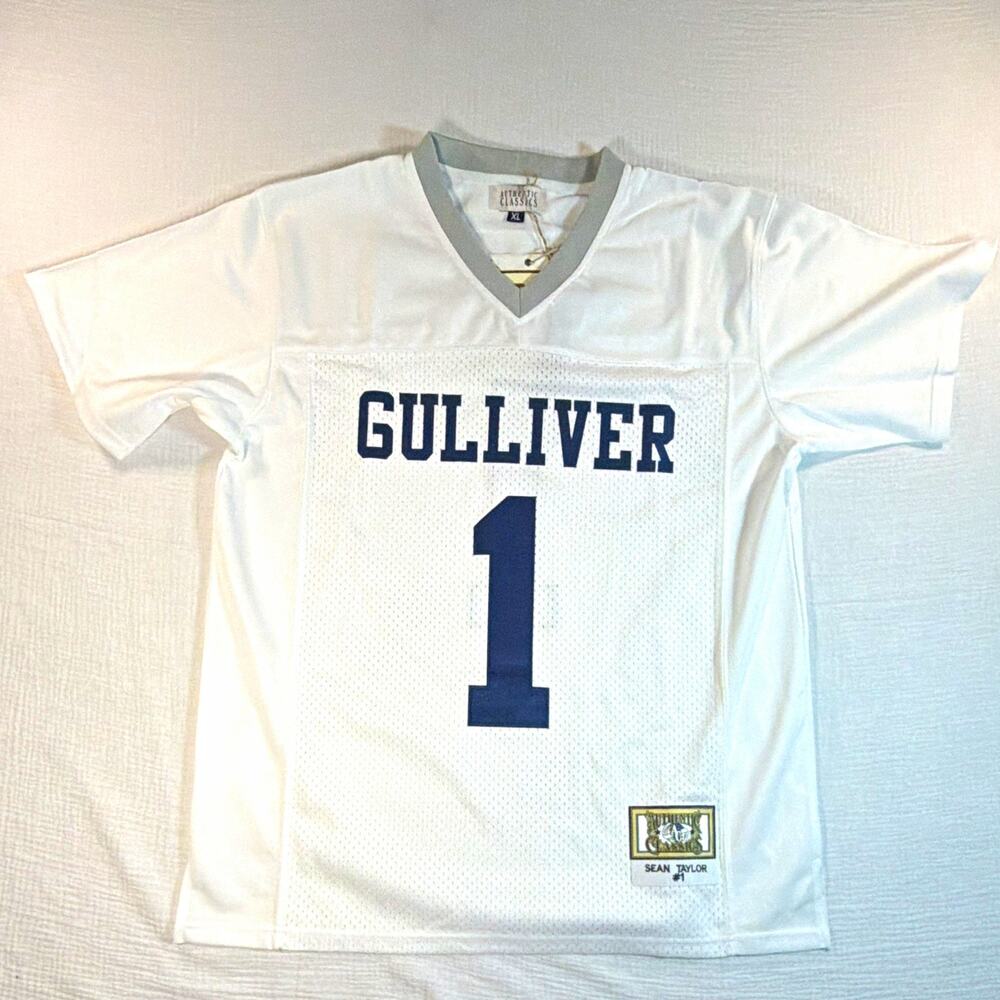 Authentic Classics Sean Taylor #1 Gulliver Football Jersey XL White/Blue/Gray